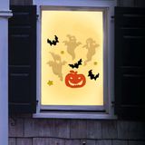 Horror raamstickers spoken/vleermuizen 20 x 25 cm - 3x - Halloween feest decoratie - Horror stickers