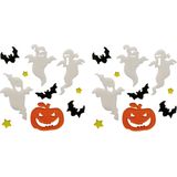 Horror raamstickers spoken/vleermuizen 20 x 25 cm - 3x - Halloween feest decoratie - Horror stickers