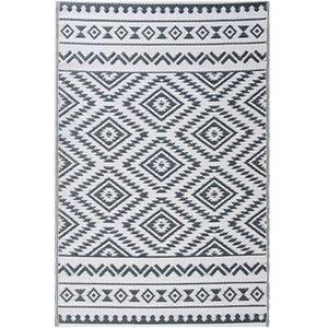 Anna Collection Buitenkleed - buiten tapijt - grondzeil - camping - grijs/wit - 118 x 180 cm - Polypropyleen