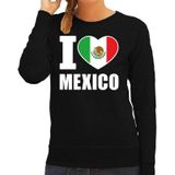 I love Mexico supporter sweater / trui voor dames - zwart - Mexico landen truien - Mexicaanse fan kleding dames