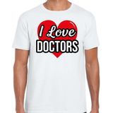 I love doctors verkleed t-shirt wit - heren - Verkleed outfit / kleding