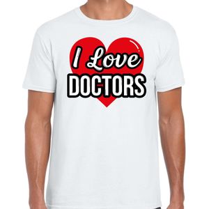I love doctors verkleed t-shirt wit - heren - Verkleed outfit / kleding