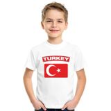 Turkije t-shirt met Turkse vlag wit kinderen