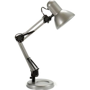 Pincello Tafellamp/bureaulampje High Light - metaal - grijs - H58 cm - buigbaar - hoog model - leeslampje