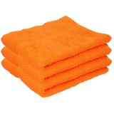 3x Luxe handdoeken oranje 50 x 90 cm 550 grams - Badkamer textiel badhanddoeken