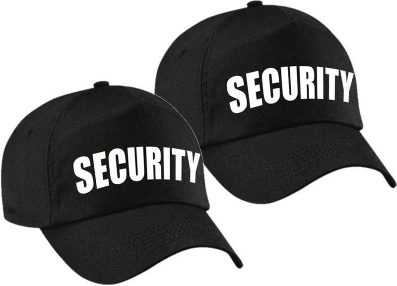 ritme Beeldhouwer vis 4x stuks zwarte security pet / baseball cap voor dames en heren - carnaval  verkleed hoeden/petjes (cadeaus & gadgets) | € 36 bij Shoppartners.nl |  beslist.nl