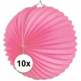 10x Lampionnen roze 22 cm