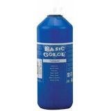 Set van 4x flessen Blauwe-Gele-Witte-Zwarte hobby knutselen kinder verf op waterbasis - 500 ml per fles - Schilderen/verfen
