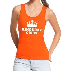 Oranje Kingsday crew tanktop / mouwloos shirt  voor dames - Koningsdag kleding