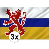 3x Provincie Limburg vlaggen 1 x 1.5 meter - Limburgse vlag versiering/decoratie