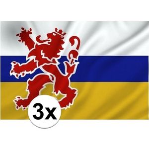 3x Provincie Limburg vlaggen 1 x 1.5 meter - Limburgse vlag versiering/decoratie