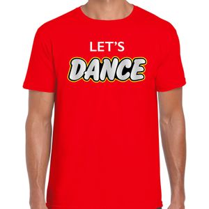 Dance party t-shirt / shirt l- ets dance - eighties/seventies - rood - heren - Eighties/Disco