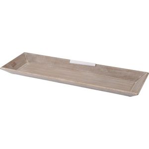 Kaarsenbord-plateau - hout - rechthoekig - wit - 20 x 60 cm - Kaarsonderzetter