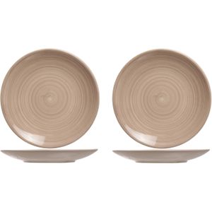 4x stuks ontbijt/dessert bordjes Turbolino beige/bruin 22 cm - Ontbijtborden - Dessertborden