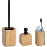 Zeller badkamer accessoires set 3-delig - bamboe hout - luxe kwaliteit
