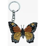4x stuks houten vlinder sleutelhanger - Vlinders cadeau artikelen 6 cm