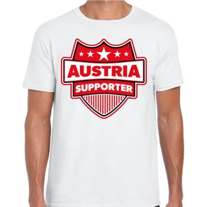 Austria supporter schild t-shirt wit voor heren - Oostenrijk landen t-shirt / kleding - EK / WK / Olympische spelen outfit