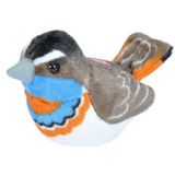 Pluche gekleurde blauwborst knuffel 13 cm - Blauwborstje vogels knuffels - Speelgoed voor kinderen