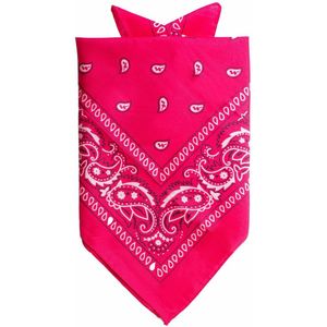 Partychimp Traditionele bandana - roze - 52 x 55 cm