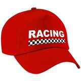 Racing / finish vlag verkleed pet rood voor dames en heren - Racing team baseball cap - carnaval / kostuum