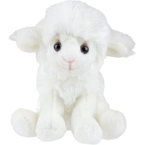 Pluche Knuffel Dieren Zittende Schaap/Lammetje 15 cm - Speelgoed Knuffelbeesten Schapen