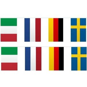 2x Vlaggenlijnen Europa 10 meter - Slingers - Europese landen versiering/decoratie
