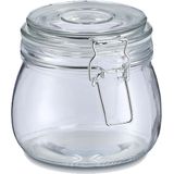 Zeller Voorraadpot/bewaarpot Alfie - 4x - 500 ml - glas - beugelsluiting - D11 x H11 cm