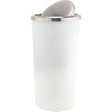 Cosy & Trendy Vuilnisbak/vuilnisemmer wit 35 liter 56 cm kunststof - Afvalemmers - Prullenbakken