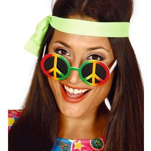 Hippie/flower power peace verkleed bril - Jaren 60 verkleed accessoires