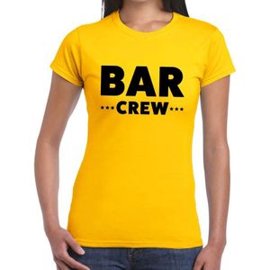Bar crew tekst t-shirt geel dames - evenementen team / personeel shirt