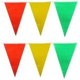 3x vlaggenlijn / slinger - 10 meter - geel / rood / groen - carnaval versiering