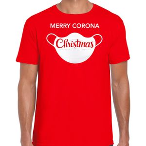 Merry corona Christmas fout Kerstshirt / Kerst t-shirt rood voor heren - Kerstkleding / Christmas outfit