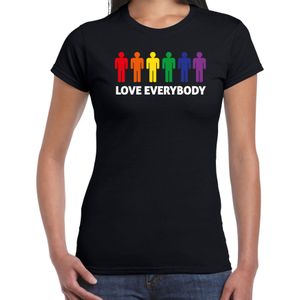 Bellatio Decorations Gay Pride shirt - love everybody - regenboog - dames - zwart