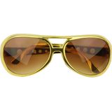Faram Party - Elvis thema zonnebril - 2 stuks - Kunststof - goud