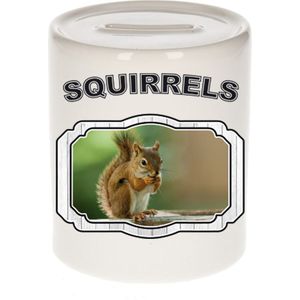 Dieren liefhebber eekhoorn spaarpot  9 cm jongens en meisjes - keramiek - Cadeau spaarpotten eekhoorns liefhebber