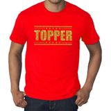 Toppers in concert Grote maten roodTopper t-shirt - Topper in gouden glitter letters heren - Toppers dresscode kleding
