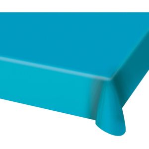 2x stuks tafelkleed van blauw plastic 130 x 180 cm - Tafellakens/tafelkleden voor verjaardag of feestje