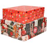 Bellatio Decorations Kerst cadeaupapier mixprint 250x70cm - 6x rollen