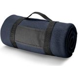 2x Fleece Dekens/Plaids Navy met Afneembaar Handvat 150 X 120 cm  - Fleecedekens - Woonaccessoires