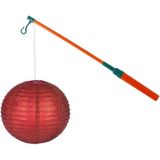 Lampionstokje 40 cm - met lampion - rood - D25 cm - Sint Maarten