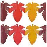 2x Slinger herfstbladeren 3 meter - Papieren herfst thema versiering - Herfstdecoratie slingers