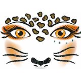 Gezicht stickers luipaard 1 vel