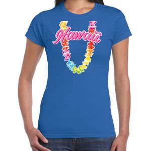 Hawaii slinger t-shirt blauw voor dames - Zomer kleding