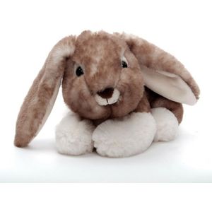 Inware Pluche Konijn/Haas Knuffeldier - Bruin - Liggend - 24 cm - Dieren Knuffels