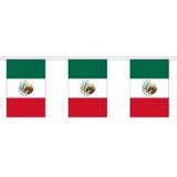 2x Buiten vlaggenlijn Mexico 3 meter - Mexicaanse vlag - Supporter feestartikelen - Landen decoratie en versieringen