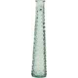 Decoris bloemenvazen gerecycled glas - set 2x - D7 x H32 cm - turquoise