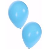 50x stuks lichtblauwe ballonnen 25 cm - Geboorte - Jongen geboren - Babyshower - Feestartikelen/versieringen