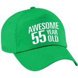 Awesome 55 year old verjaardag pet / cap groen voor dames en heren - baseball cap - verjaardags cadeau - petten / caps