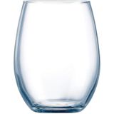 6x Stuks luxe transparante drinkglazen 440 ml van glas - Waterglazen - Dessertglazen