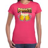 Bellatio Decorations Apres ski t-shirt dames - bier - roze - apres ski/oktoberfest